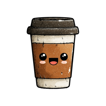 Smiling takeaway coffee cup